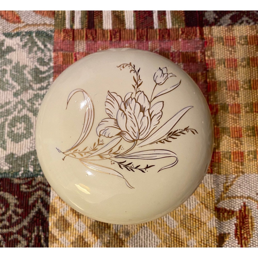Vintage ceramic powder box / trinket box - unique - Picture 4 of 7